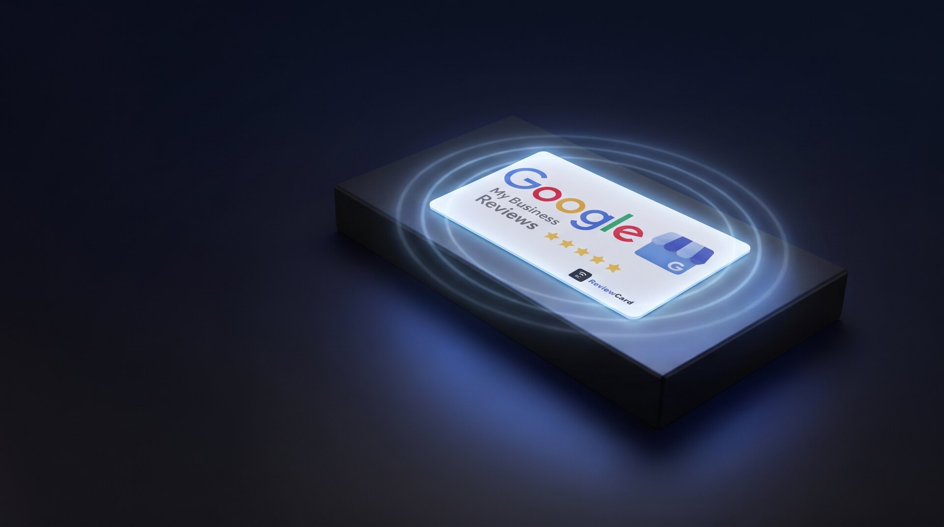 Google-reviewkaart van Reviewcard op de verpakking, klaar voor gebruik